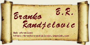 Branko Ranđelović vizit kartica
